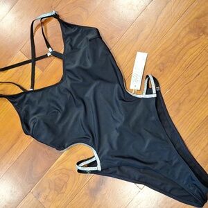 nwt wolf whistle asos metallic monokini swimsuit
